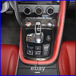 ABS Carbon Fiber Interior Center Console Trim Cover Kit For Jaguar F-TYPE 13-24