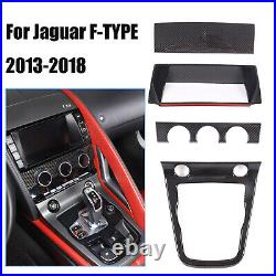 ABS Carbon Fiber Interior Center Console Trim Cover Set For Jaguar F-TYPE 13-18