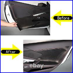 ABS Carbon Fiber Interior Door Anti-Kick Panel Cover Trim For Corvette C8 20-23