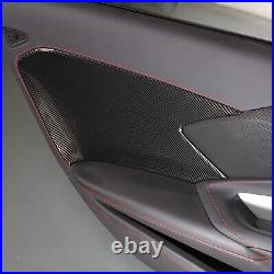 ABS Carbon Fiber Interior Door Anti-Kick Panel Cover Trim For Corvette C8 20-23