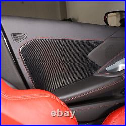 ABS Carbon Fiber Interior Door Anti-Kick Panel Cover Trim For Corvette C8 20-23