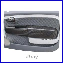 Abarth Carbon Fibre Interior Grab Door Card Trim 500 595 695 RHD Black PAIR UK