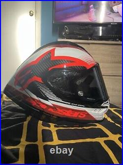 Alpinestars Supertech R10 Motorcycle Helmet Element Black Carbon / Red / White