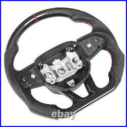 Automotive Interior Dry Carbon Fiber Steering Wheel Perforated Leather