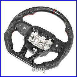 Automotive Interior Dry Carbon Fiber Steering Wheel Perforated Leather