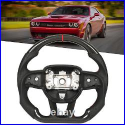 Automotive Interior Dry Carbon Fiber Steering Wheel Perforated Leather