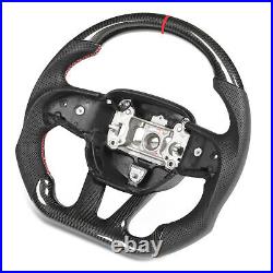 Automotive Interior Dry Carbon Fiber Steering Wheel Perforated Leather