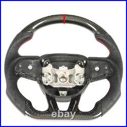 Automotive Interior Dry Carbon Fiber Steering Wheel Perforated Leather