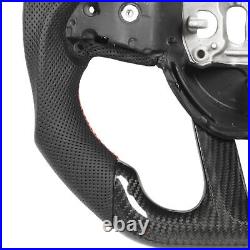 Automotive Interior Dry Carbon Fiber Steering Wheel Perforated Leather