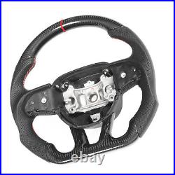 Automotive Interior Dry Carbon Fiber Steering Wheel Perforated Leather