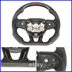 Automotive Interior Dry Carbon Fiber Steering Wheel Perforated Leather