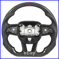 Automotive Interior Dry Carbon Fiber Steering Wheel Perforated Leather