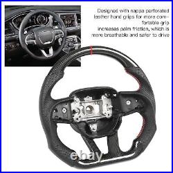 Automotive Interior Dry Carbon Fiber Steering Wheel Perforated Leather