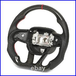 Automotive Interior Dry Carbon Fiber Steering Wheel Perforated Leather