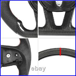 Automotive Interior Dry Carbon Fiber Steering Wheel Perforated Leather