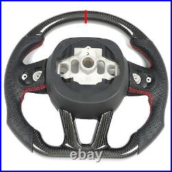 Automotive Interior Dry Carbon Fiber Steering Wheel Perforated Leather