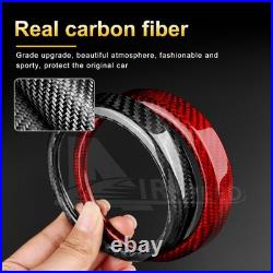 BLACK HARD Carbon Fiber Car Interior Turbo Cover Trim for Abarth 595 2012-2023