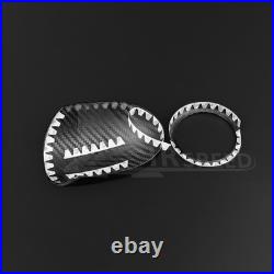 BLACK HARD Carbon Fiber Car Interior Turbo Cover Trim for Abarth 595 2012-2023