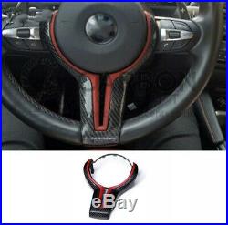 BMW Carbon Fibre Fiber Steering Wheel Trim Red M Performance M2 M3 F80 M4 F82