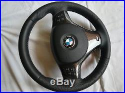 BMW E87 E90 M3 X1 OEM New Leather Steering Wheel /w Airbag Carbon ///M Stitch