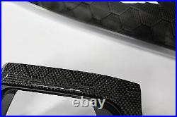 BMW F30 F32 F34 F36 HONEYCOMB Carbon Fiber Interior Dash Trim w silver accent