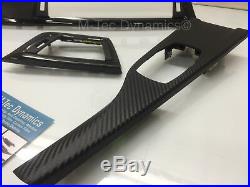 BMW F30 F80 M3 3-Series Black 3D Carbon Fibre Interior Trim Dash Console Set