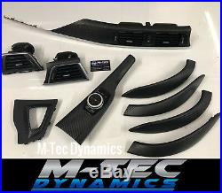 BMW F30 F80 M3 Black 3D Carbon Fibre Silver Interior Trim Dash Console Set Auto