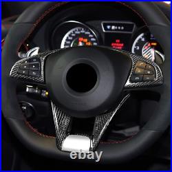 Black Carbon Fiber Steering Wheel Trim For Mercedes-Benz AMG W176 A45 W205 C63 Black Carbon Fiber Steering Wheel Trim For Mercedes-Benz AMG W176 A45 W205 C63