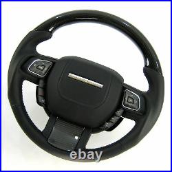Black Carbon Fibre Steering Wheel with Sports Grip for Range Rover Evoque