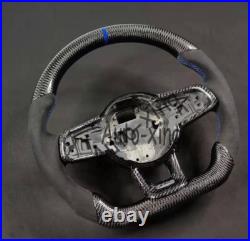 Blue Carbon Fiber Alcantara Steering Wheel for VW Golf MK7 GTI R Tiguan