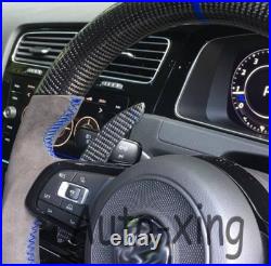 Blue Carbon Fiber Alcantara Steering Wheel for VW Golf MK7 GTI R Tiguan