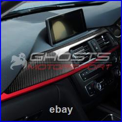 Bmw 3 4 Series F30 F32 Real Carbon Fibre Interior Dashoard Dash Trim Cover Rhd