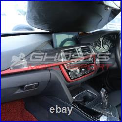 Bmw 3 4 Series F30 F32 Real Carbon Fibre Interior Dashoard Dash Trim Cover Rhd