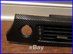 Bmw E90 Carbon Fiber Vinyl Wrapped Dash Door Idrive Console Interior Trim Set