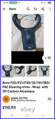 Bmw F20 140i Interior trims Full Set. Wrap With 3D Carbon Fiber & 100% Alcantara