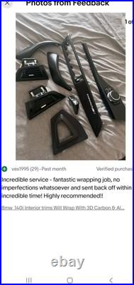 Bmw F20 140i Interior trims Full Set. Wrap With 3D Carbon Fiber & 99% Alcantara