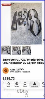 Bmw F20/F21/F22/F23 Interior trims. Wrapping service Alcantara/3D Carbon Fiber