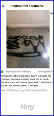 Bmw F21/F22/F23 140i Interior trims. Wrap with 3D black Carbon fiber & Alcantara