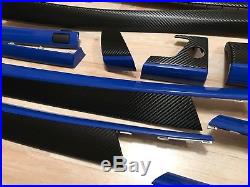 Bmw X5 E70 Black Carbon & Blue Fiber Wrapped Interior Trim Set
