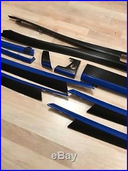 Bmw X5 E70 Black Carbon & Blue Fiber Wrapped Interior Trim Set