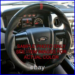 CUSTOM REAL CARBON FIBER For 2009-2014 Ford F150 Steering Wheel WithBlack Leather