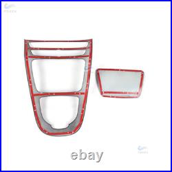 Car ABS Carbon Fiber Texture Console Gear Panel Cover Frame Trim Interior Access