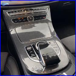 Car ABS Carbon Fiber Texture Console Gear Panel Cover Frame Trim Interior Access