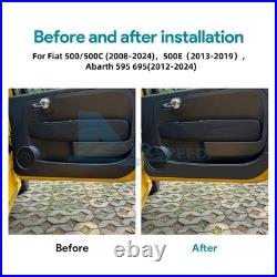 Car Door Anti-Kick Stickers Carbon Fiber for FIAT 500 08-24 Abarth 595 695 12-24