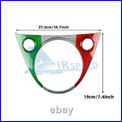 Car Gear Shift Frame Cover Italian Flag Carbon Fiber for Abarth 595 595C 2012-24
