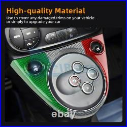 Car Gear Shift Frame Cover Italian Flag Carbon Fiber for Abarth 595 595C 2012-24