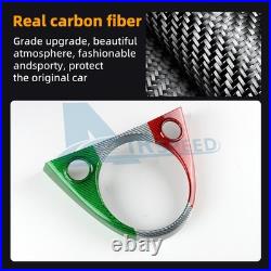 Car Gear Shift Frame Cover Italian Flag Carbon Fiber for Abarth 595 595C 2012-24