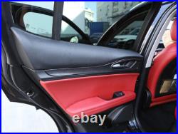 Carbon Fiber ABS Interior Door Panel Decor Trim For Alfa Romeo Stelvio 2017-2020