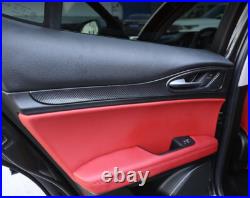Carbon Fiber ABS Interior Door Panel Decor Trim For Alfa Romeo Stelvio 2017-2020