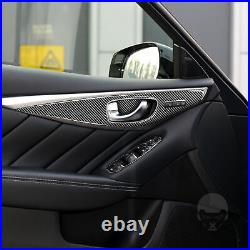Carbon Fiber Automotive Door Interior Stickers Replacement For Infiniti Q50 R0P6